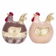 SET 2 FIGURAS GALLINAS RESINA 8.5X7X10 CM.