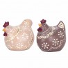 SET 2 FIGURAS GALLINAS RESINA 10X7X10 CM.