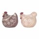 SET 2 FIGURAS GALLINAS RESINA 15X11X14 CM.