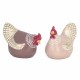 SET 2 FIGURAS GALLINAS RESINA 12X5.5X7 CM.