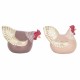 SET 2 FIGURAS GALLINAS RESINA 12X5.5X7 CM.