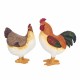 SET 2 FIGURAS GALLINAS RESINA 23X11X27 CM.