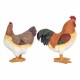 SET 2 FIGURAS GALLINAS RESINA 23X11X27 CM.