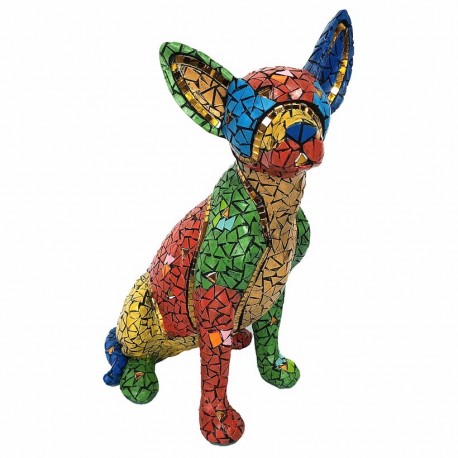 FIGURA PERRO CHIHUAHUA RESINA 16X14X26 CM.