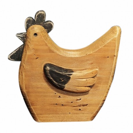 FIGURA GALLINA MADERA 18X5.5X19 CM.