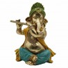 FIGURA GANESHA CON INSTRUMENTO MÚSICA RESINA 19.50X14X28 CM.