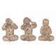 SET 3 FIGURAS MONJES SENTADOS NO VE, NO HABLA, NO OYE 10.50X8X14.50 CM.