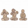 SET 3 FIGURAS MONJES SENTADOS NO VE, NO HABLA, NO OYE 10.50X8X14.50 CM.