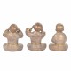 SET 3 FIGURAS MONJES SENTADOS NO VE, NO HABLA, NO OYE 10.50X8X14.50 CM.