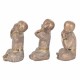 SET 3 FIGURAS MONJES SENTADOS NO VE, NO HABLA, NO OYE 10.50X8X14.50 CM.