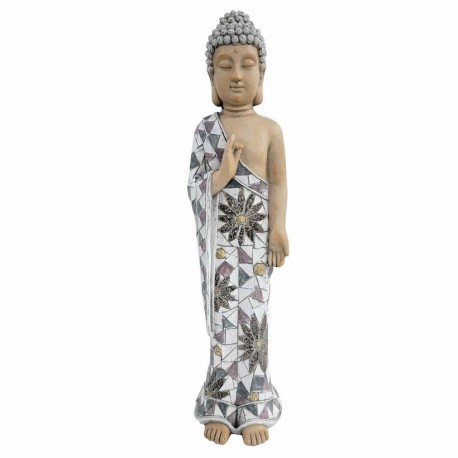 FIGURA BUDA PLANTADO MAGNESIA EXTERIOR 17.50X16.50X67 CM.