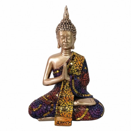 FIGURA BUDA MEDITANDO RESINA 16X10.50X21 CM.