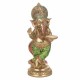 FIGURA PORTAVELAS GANESHA PLANTADA RESINA DORADO ORIENTAL 15.5X13X36 CM.