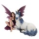 FIGURA HADA CON UNICORNIO RESINA 26X11X16 CM.