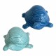 SET 2 FIGURAS TORTUGA AZUL CERÁMICA 10X12X5.50 CM.