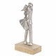 FIGURA PAREJA ENAMORADOS AMOR MADERA Y METAL ROMÁNTICO 10.5X6X21.50 CM.